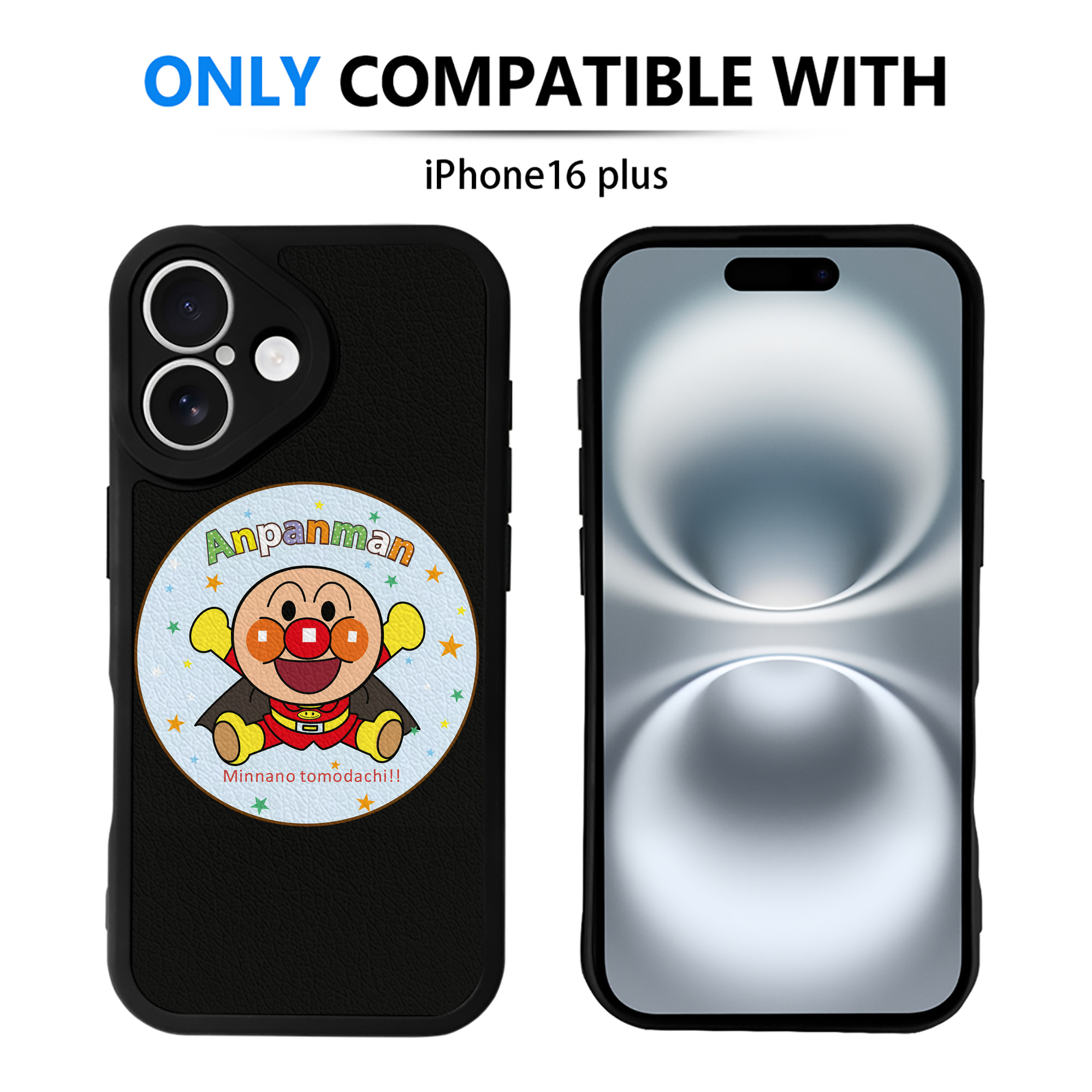 （画像用） アンパンマン Anpanman 【iPhone 16シリーズ対応】シリコンスマホケース（レザー調） 材質：シリコン